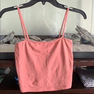Pink crop tank top